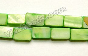 Mother of Pearl Shell MOP - Flat Rectangles - Color # 16 - Bright Green