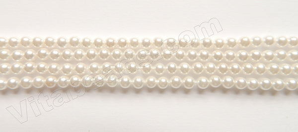 South Sea Shell Pearl - White - Smooth Round Beads 16"