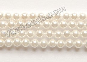 South Sea Shell Pearl - White - Smooth Round Beads 16"