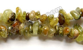 Green Garnet Natural A  -  Chip Nuggets 33"