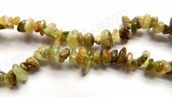 Green Garnet Natural A  -  Chip Nuggets 33"