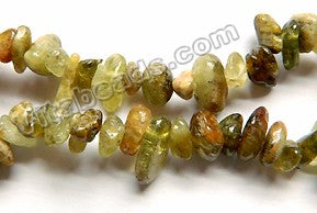 Green Garnet Natural A  -  Chip Nuggets 33"