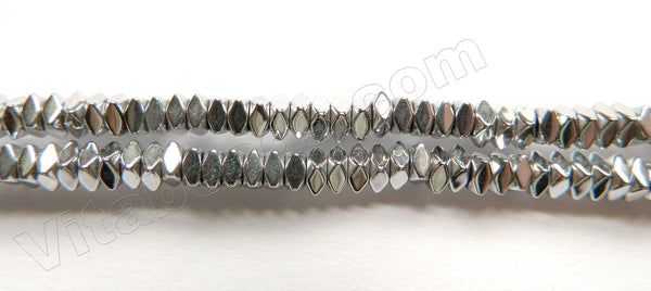 Silvery Hematite  -  Faceted Polygon Buttons  16"