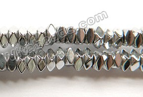 Silvery Hematite  -  Faceted Polygon Buttons  16"