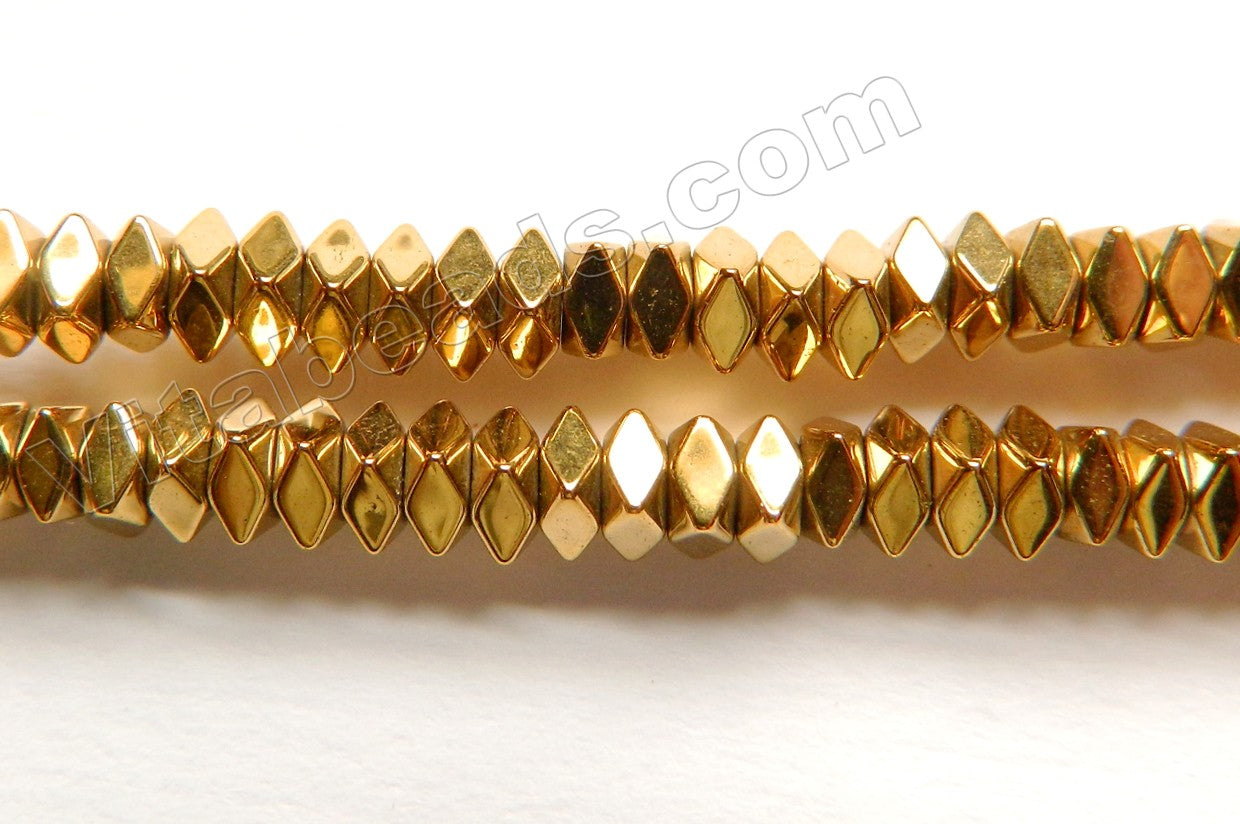 Golden Hematite  -  Faceted Polygon Buttons  16"