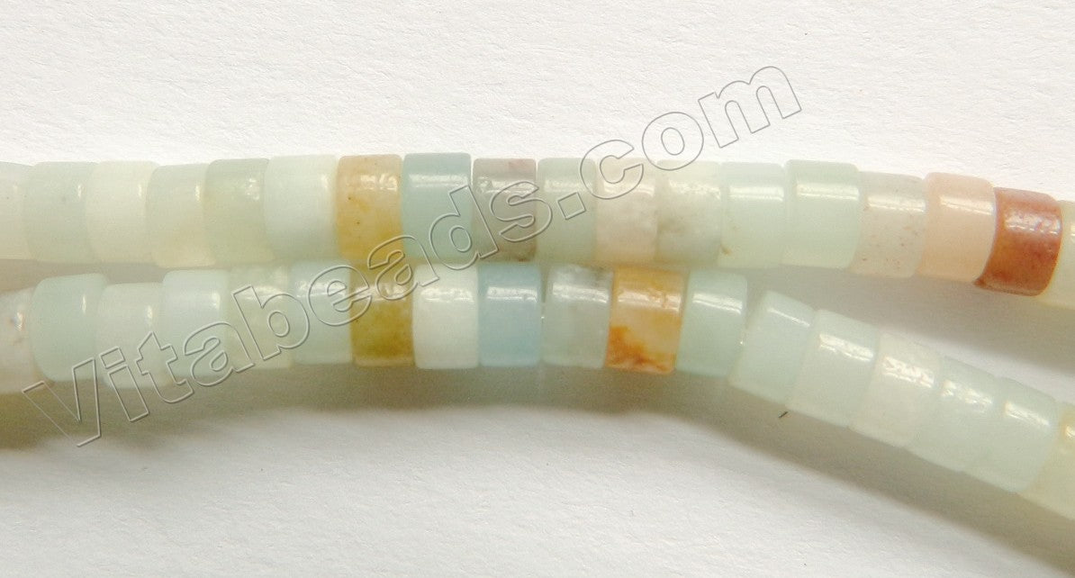 Light Golden Amazonite  -  Heishi Wheel Beads  15.5"