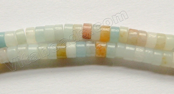 Light Golden Amazonite  -  Heishi Wheel Beads  15.5"