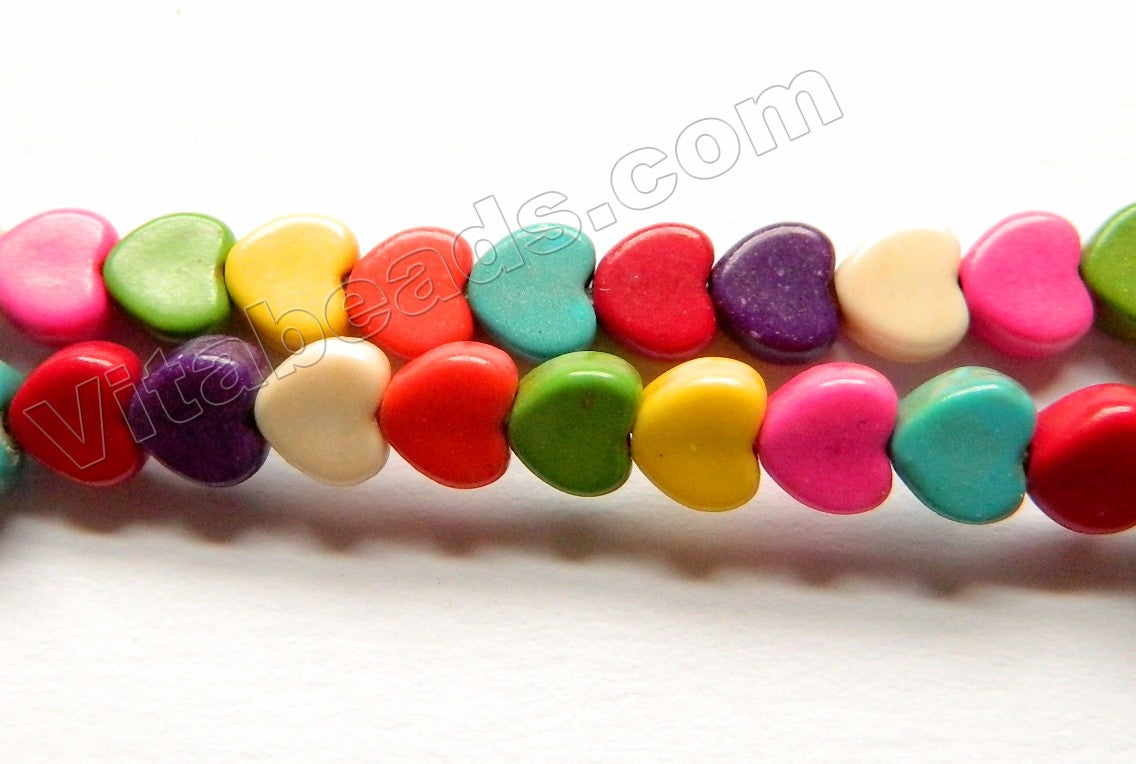 Mixed Rainbow Turquoise  -  Flat Heart  15"