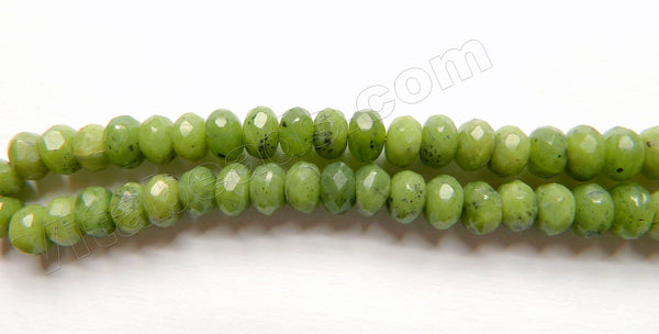 Natural Bright BC Jade A  -  Faceted Rondels  16"