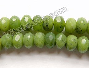 Natural Bright BC Jade A  -  Faceted Rondels  16"