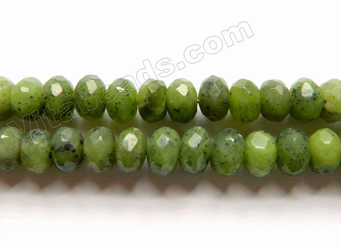 Natural Dark BC Jade A  -  Faceted Rondels  16"