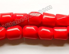 Red Bamboo Coral AAA  -  Smooth Cut Free Form Cube Nuggets  16"