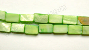 Mother of Pearl Shell MOP - Flat Rectangles - Color # 16 - Bright Green