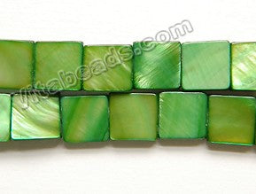 Mother of Pearl MOP Shell - Flat Square Color # 16 - Bright Green