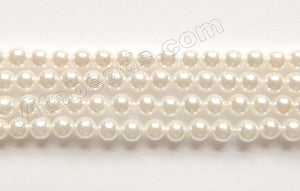 South Sea Shell Pearl - White - Smooth Round Beads 16"