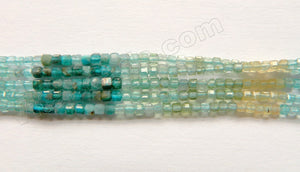 Natural Rainbow Apatite AAA  -  Small Faceted Cubes  15.5"