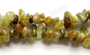 Green Garnet Natural A  -  Chip Nuggets 33"