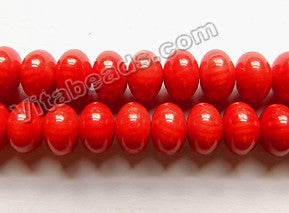 Dark Red Sardines Bamboo Coral -  Smooth Rondel  15"