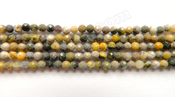 Natural Bumble Bee Yellow Opal Stone  -  Faceted Round  15"