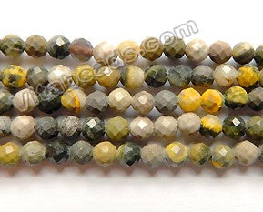 Natural Bumble Bee Yellow Opal Stone  -  Faceted Round  15"