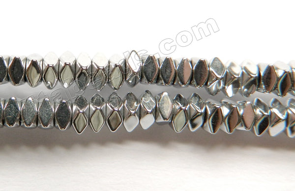 Silvery Hematite  -  Faceted Polygon Buttons  16"