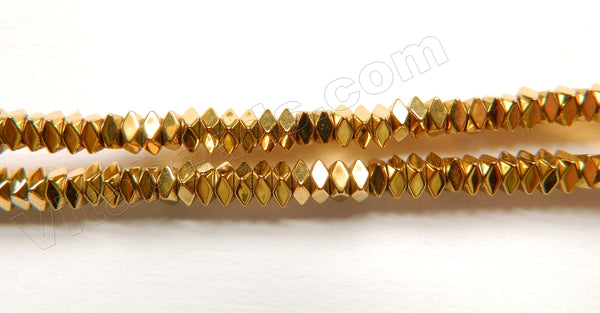 Golden Hematite  -  Faceted Polygon Buttons  16"