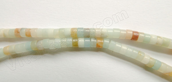 Light Golden Amazonite  -  Heishi Wheel Beads  15.5"