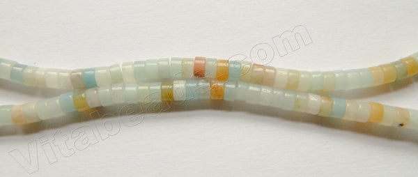 Light Golden Amazonite  -  Heishi Wheel Beads  15.5"