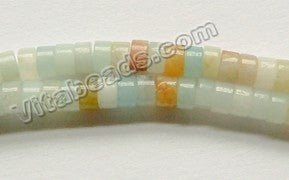 Light Golden Amazonite  -  Heishi Wheel Beads  15.5"