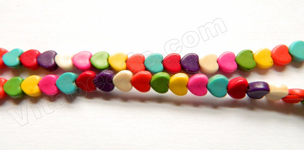 Mixed Rainbow Turquoise  -  Flat Heart  15"