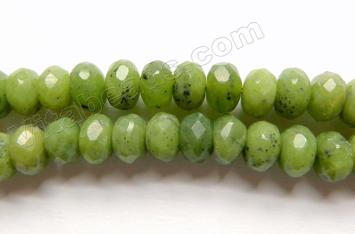 Natural Bright BC Jade A  -  Faceted Rondels  16"