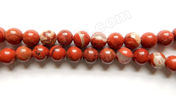 Poppy Jasper AA  -  Round Beads  15"