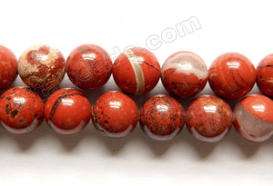 Poppy Jasper AA  -  Round Beads  15"