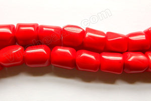 Red Bamboo Coral AAA  -  Smooth Cut Free Form Cube Nuggets  16"