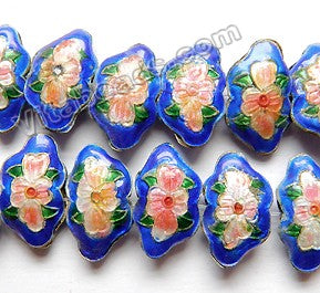 Enamel Beads, Butterfly, Blue EN 1795