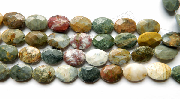 Ocean Jasper -  Faceted Ovals  16"