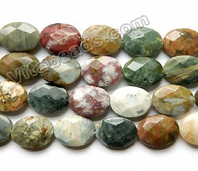 Ocean Jasper -  Faceted Ovals  16"