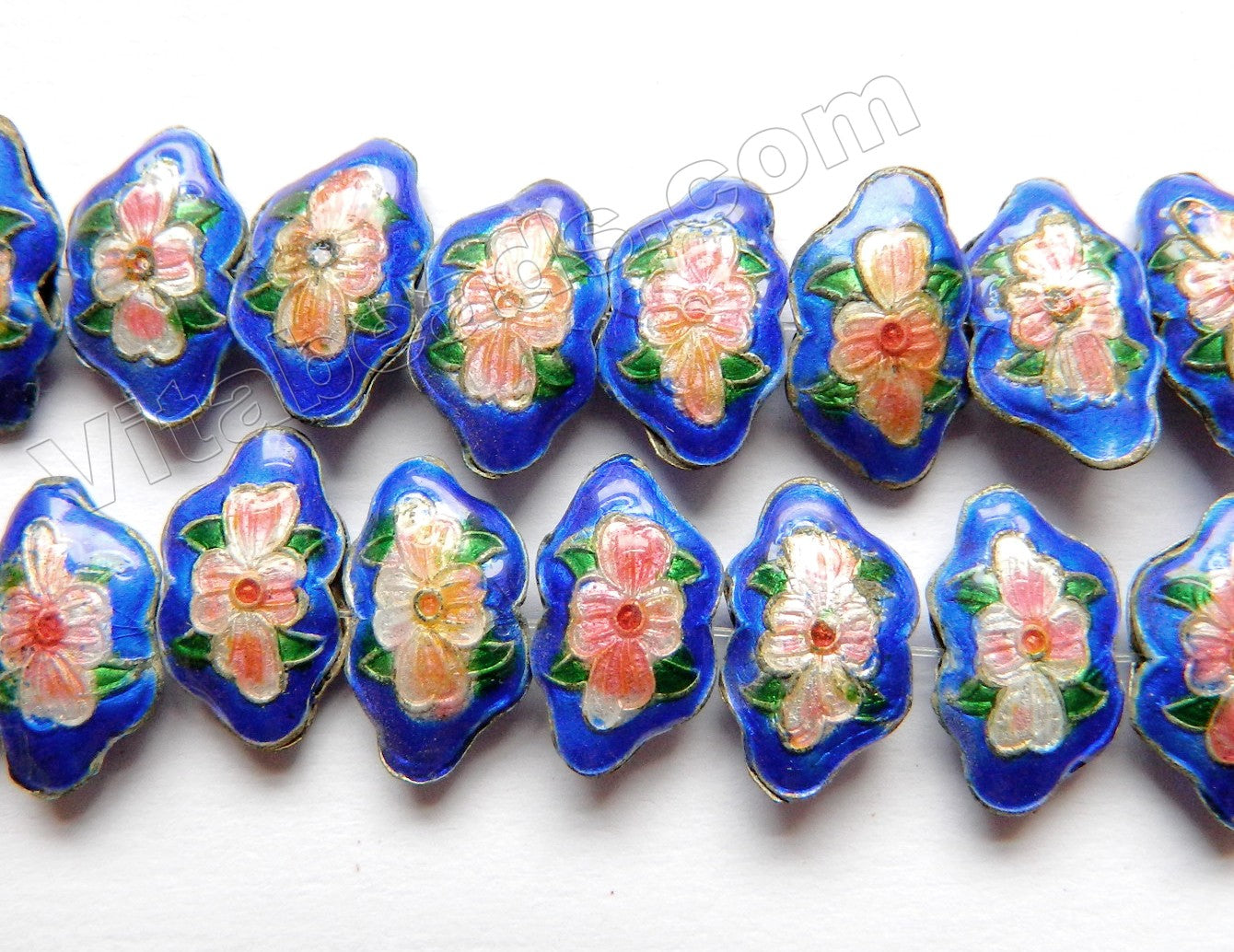 Enamel Beads, Butterfly, Blue EN 1795