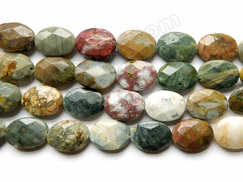 Ocean Jasper -  Faceted Ovals  16"