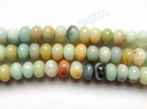 Golden Black Amazonite  -  Smooth Rondells  16"