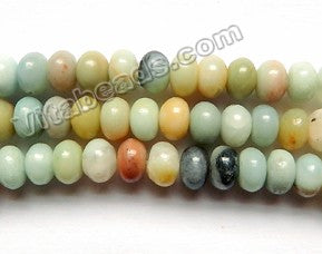 Golden Black Amazonite  -  Smooth Rondells  16"