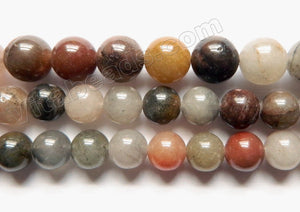 Natural Mixed Devil Quartz A  -  Smooth Round  16"