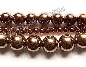 Bronze Hematite  -  Smooth Round  16"