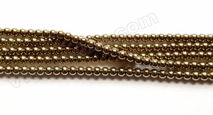 Pyrite Hematite  -  Small Round Beads 16"