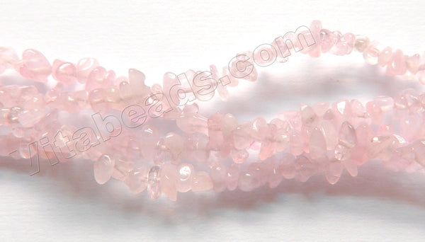 Natural Rose Quartz  -  Small Chip Nuggets 32"