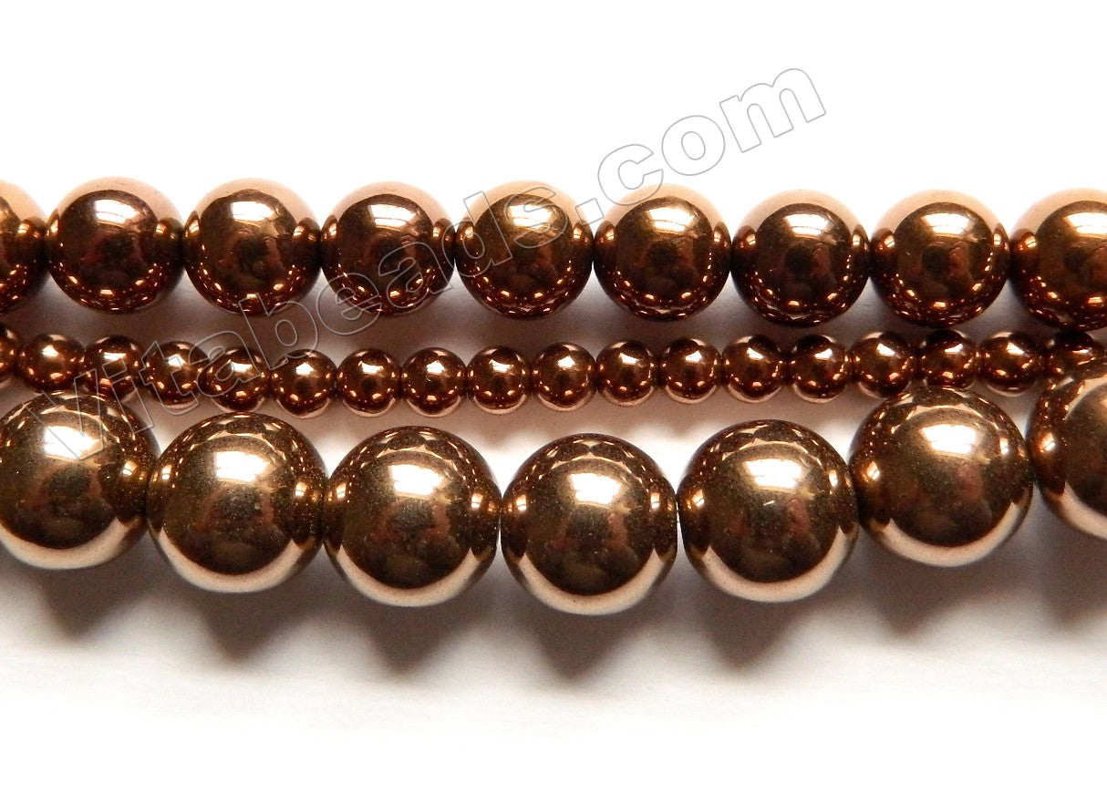 Bronze Hematite  -  Smooth Round  16"