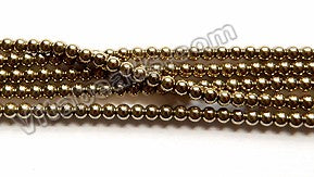 Pyrite Hematite  -  Small Round Beads 16"