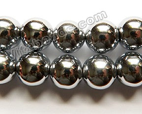 Silver Hematite  -  Big Smooth Round  16"