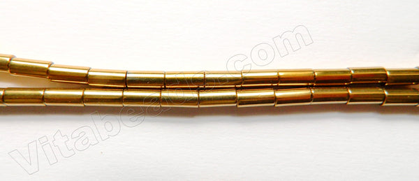 Gold Hematite  -  Tubes  16"