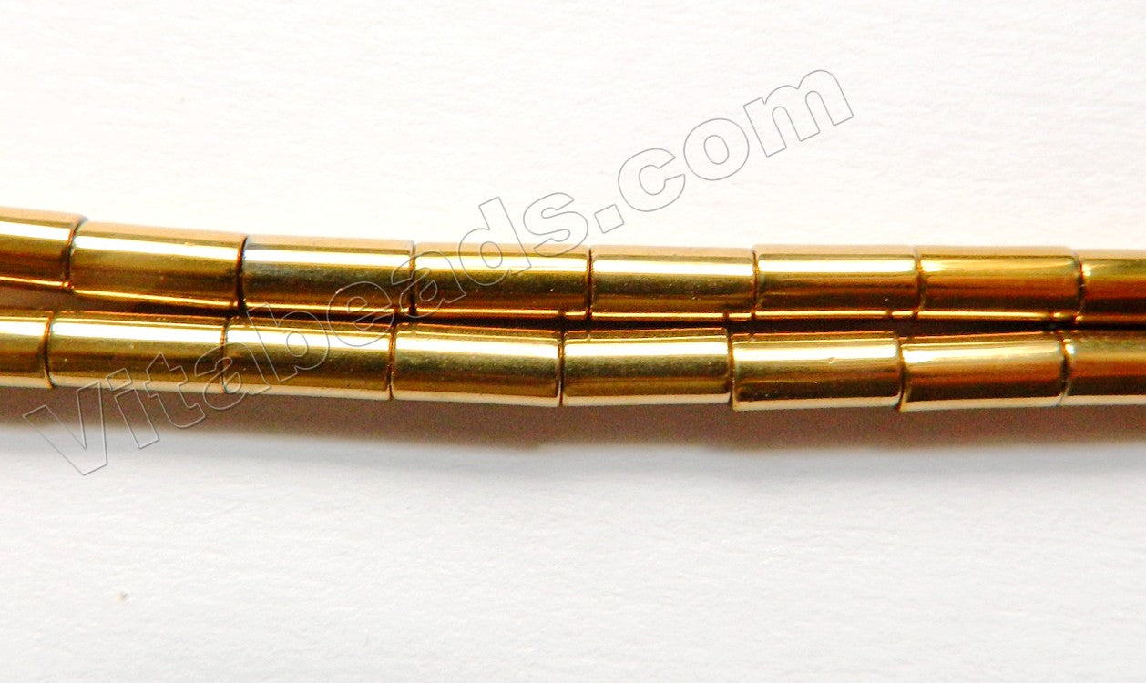 Gold Hematite  -  Tubes  16"